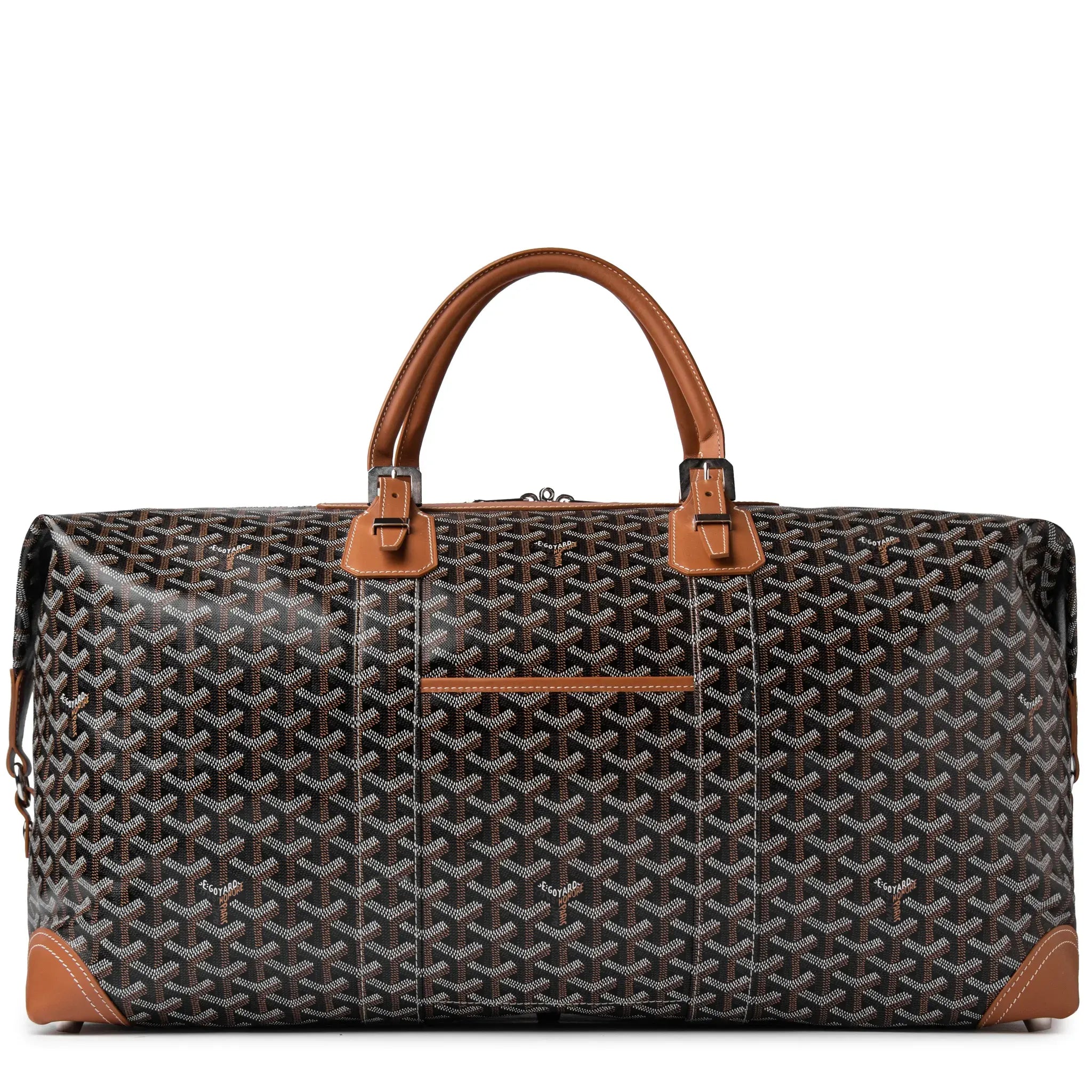 Front view of Goyard Bowling 55 Black Tan Bag